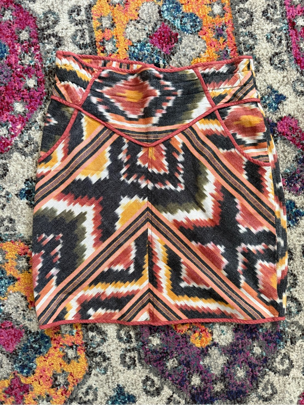 Urban Outfitters Staring at Stars Aztec Boho High Waisted Skirt Zipper Stretch
